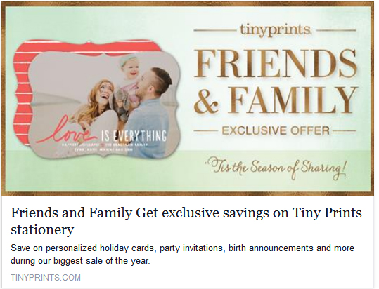 Tiny Prints Friends and Family Sale